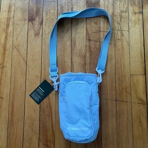 NWT Starbucks 2025 Tumbler Tote bag powder blue adjustable strap
